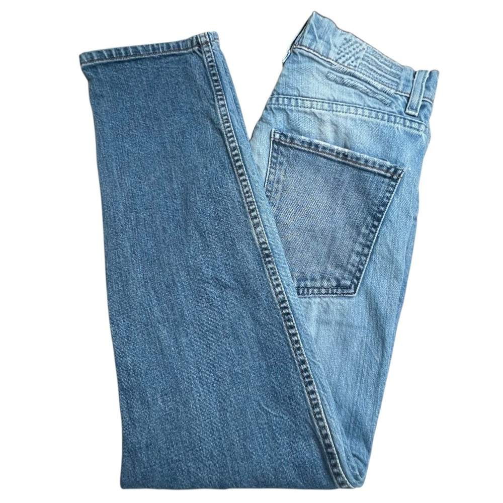 Revice Womens 26 2 Tone Distressed Straight Leg High Waisted Jeans